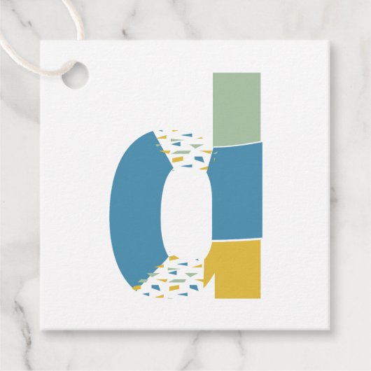 Moderne Abstracte Letter D Monogram Persoonlijk Bedankjes Labels (Voorkant)