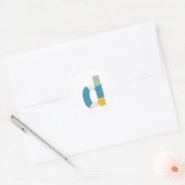 Moderne Abstracte Letter D Monogram Persoonlijk Ronde Sticker (Envelop)
