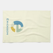 Moderne Abstracte letter E Monogram Initiaal Theedoek (Horizontaal)