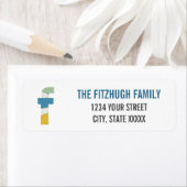 Moderne Abstracte letter F Monogram Initiaal Adres Etiket (Insitu)