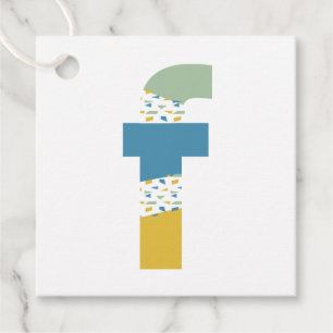Moderne Abstracte letter F Monogram op maat Bedankjes Labels