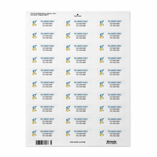 Moderne Abstracte letter G Monogram Initiaal Adres Etiket (Full Sheet)