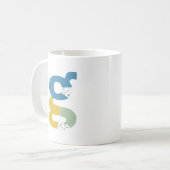 Moderne Abstracte letter G Monogram Initiaal Koffiemok (Voorkant links)