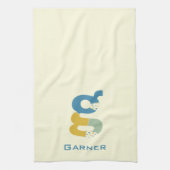 Moderne Abstracte letter G Monogram Initiaal Theedoek (Verticaal)