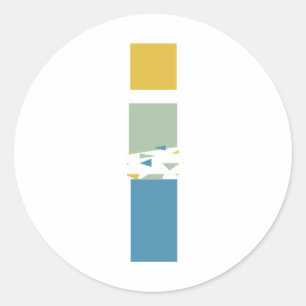 Moderne Abstracte Letter I Monogram Persoonlijk Ronde Sticker