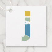 Moderne Abstracte Letter J Monogram op maat Bedankjes Labels (Voorkant)