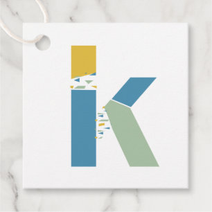 Moderne Abstracte Letter K Monogram Gepersonalisee Bedankjes Labels