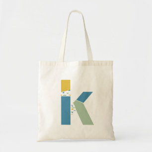 Moderne Abstracte letter K Monogram Initiaal Tote Bag