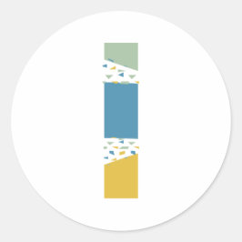 Moderne Abstracte Letter L Monogram Persoonlijk Ronde Sticker