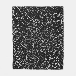 Moderne Abstracte Leuke Polka Dot Zwart-wit Fleece Deken