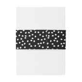 Moderne Abstracte Leuke Polka Dot Zwart-wit Uitnodigingen Wikkel (Achterkant Voorbeeld)