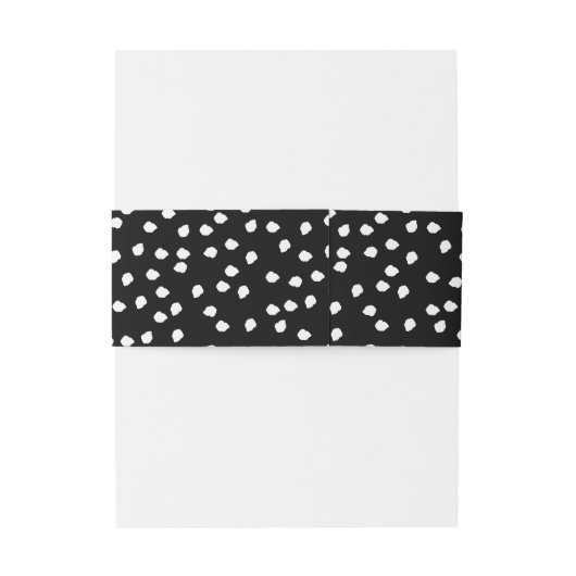 Moderne Abstracte Leuke Polka Dot Zwart-wit Uitnodigingen Wikkel (Achterkant Voorbeeld)