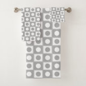 Moderne Abstracte lichte grijs & wit Bad Handdoek (Insitu)