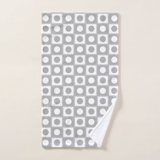 Moderne Abstracte lichte grijs & wit Bad Handdoek (Handdoek)