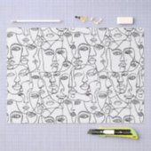 Moderne Abstracte lijn kunst feminist Tissuepapier (Craft)