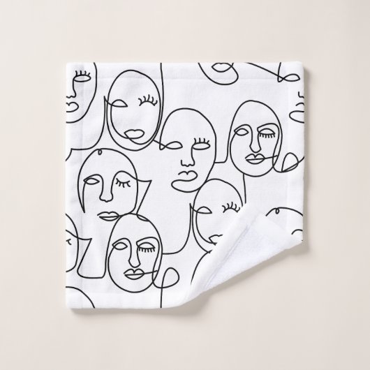 Moderne Abstracte lijnen tegenover doorlopende lij Bad Handdoek (Wasdoekje)