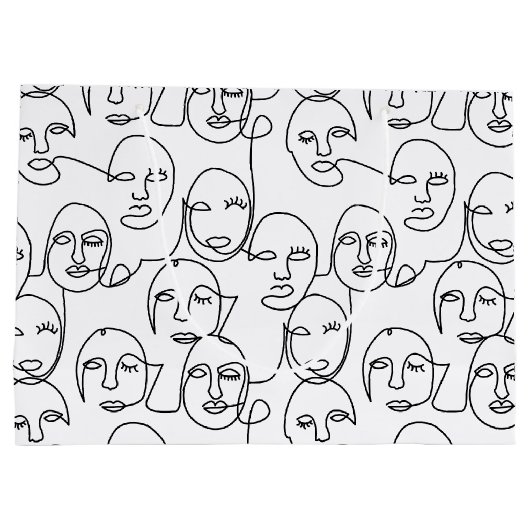 Moderne Abstracte lijnen tegenover doorlopende lij Groot Cadeauzakje (Achterkant)