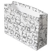 Moderne Abstracte lijnen tegenover doorlopende lij Groot Cadeauzakje (Achterkant Gekanteld)