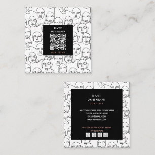 Moderne Abstracte lijnen tegenover doorlopende lij Vierkante Visitekaartje