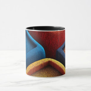 Moderne Abstracte Lijnkunst Zwarte Mok Minimalis