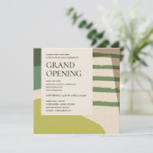 MODERNE ABSTRACTE LIME GROEN ART GRAND OPENEN KAART (Staand voorkant)