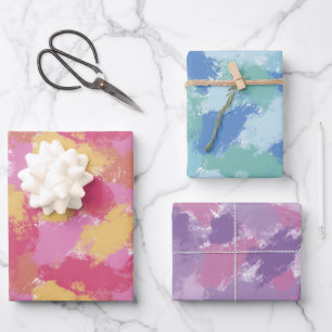Moderne abstracte, losse penseelstreken patroon inpakpapier vel