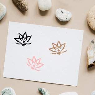 Moderne Abstracte lotusbloem, Rubberstempel