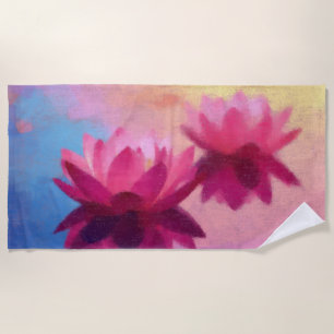 Moderne Abstracte lotusbloemen Strandlaken
