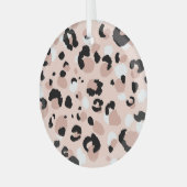 Moderne Abstracte luipaard Dierenprint Glas Ornament (Voorkant links)