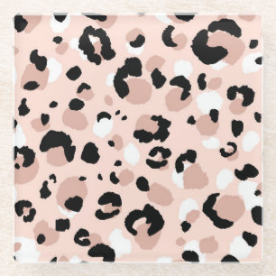 Moderne Abstracte luipaard Dierenprint Glazen Onderzetter
