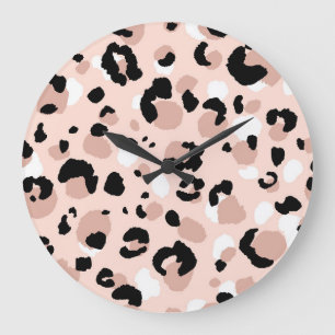 Moderne Abstracte luipaard Dierenprint Grote Klok