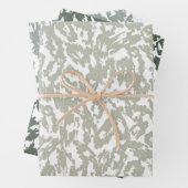 Moderne Abstracte luipaard print Sage Green Set Inpakpapier Vel (In situ)