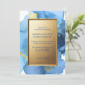 Moderne Abstracte marineblauw gouden Waterverf bru Kaart (Staand voorkant)