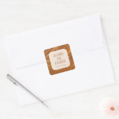 Moderne Abstracte marmer Gold Wedding Custom Vierkante Sticker (Envelop)