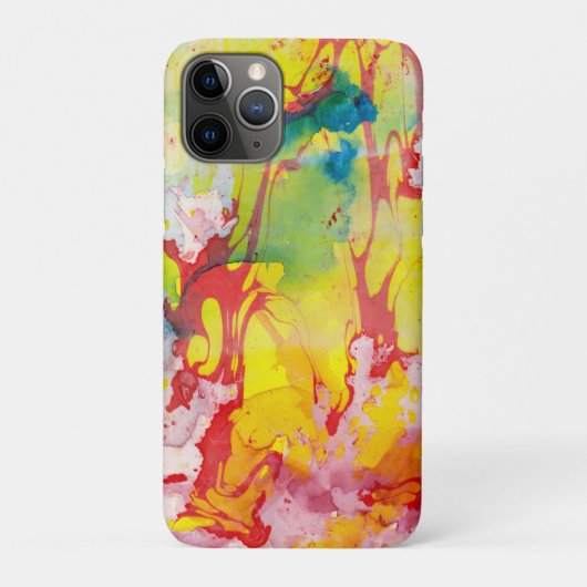 Moderne Abstracte marmer Kijk roze rood geel blauw Case-Mate iPhone Case (Achterkant)