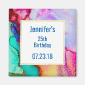 Moderne Abstracte marmer Waterverf ontwerp Magneet (Voorkant)