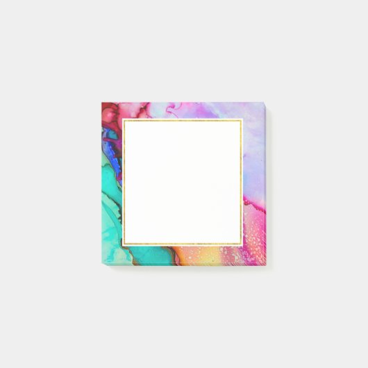 Moderne Abstracte marmer Waterverf ontwerp Post-it® Notes (Voorkant)