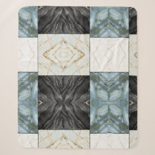 Moderne Abstracte Marmeren Agate Geometrische Blok Sherpa Deken