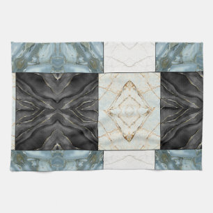 Moderne Abstracte Marmeren Agate Geometrische Blok Theedoek