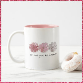 Moderne Abstracte Mauve en grijze Floral Two-Tone Tweekleurige Koffiemok