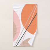 Moderne Abstracte Mid Century Roze Beige Bad Handdoek (Handdoek)