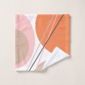 Moderne Abstracte Mid Century Roze Beige Bad Handdoek (Wasdoekje)