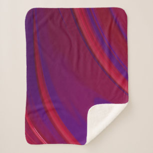 Moderne Abstracte minimalistische rode Paarse werv Sherpa Deken