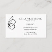 Moderne Abstracte minimalistische zwarte Professio Visitekaartje (Achterkant)