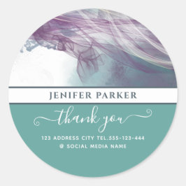 Moderne abstracte moderne script bedankt cla ronde sticker