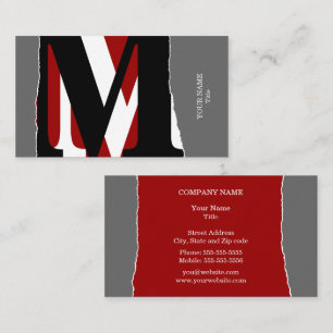 Moderne Abstracte Monogram Business/Networking Car Visitekaartje