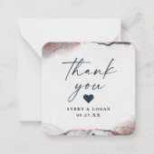 Moderne Abstracte Moonlight Blue bruiloft dank u Notitiekaartje (Voorkant)