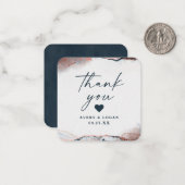 Moderne Abstracte Moonlight Blue bruiloft dank u Notitiekaartje (Voorkant / Achterkant in situ)