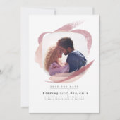 Moderne Abstracte mosterdroze sla de datum foto op Save The Date (Voorkant)