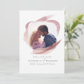 Moderne Abstracte mosterdroze sla de datum foto op Save The Date (Staand voorkant)